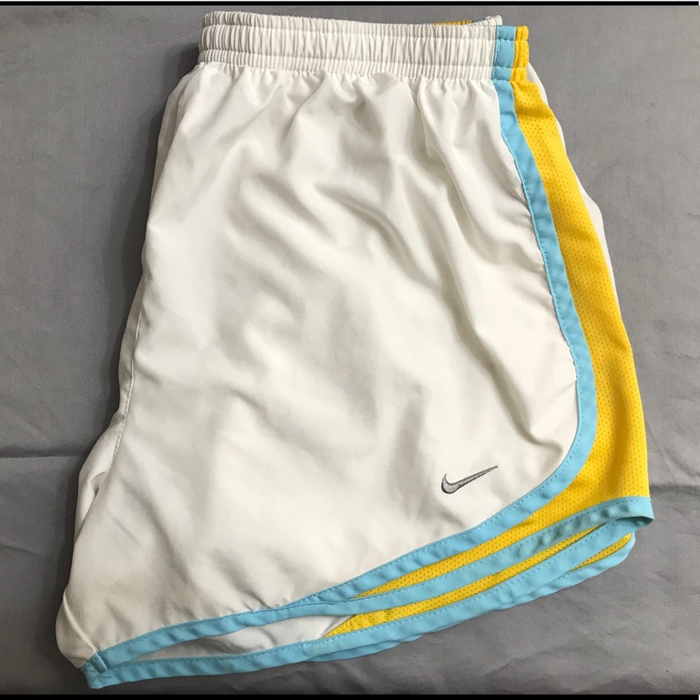 White, Yellow and Blue Nike Dri-fit Shorts